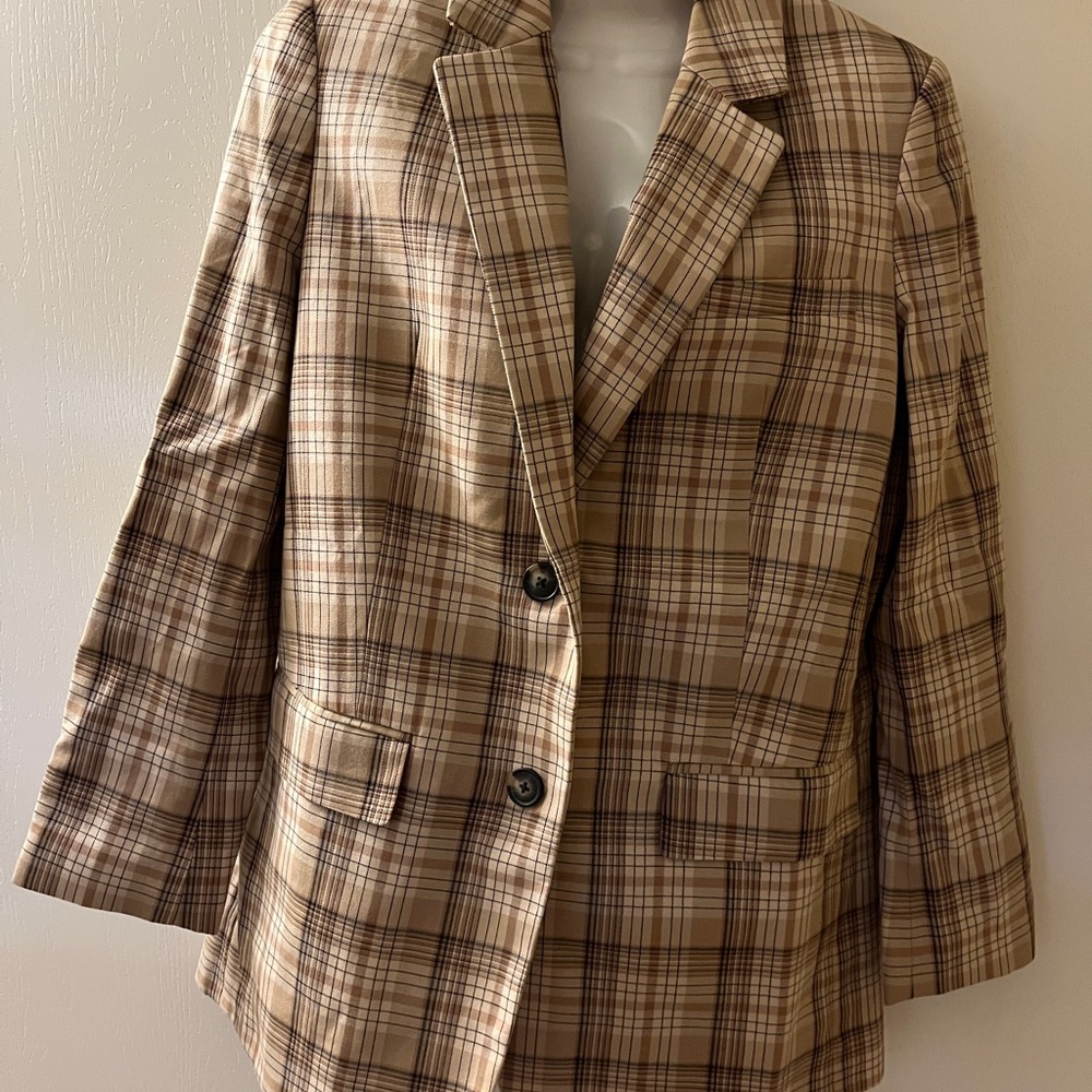 NWT Everlane Checkered Beige Women's Blazer